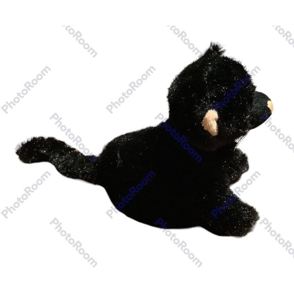 Gantz Webkinz Shimmery Black Cat Green Eyes Long Tail Soft Plush Stuffed Animal - Picture 4 of 12